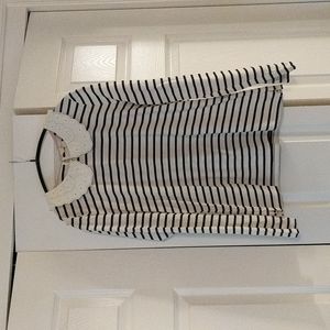 NWT Boden Striped Top with Scalloped Collar, Size US4